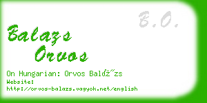 balazs orvos business card